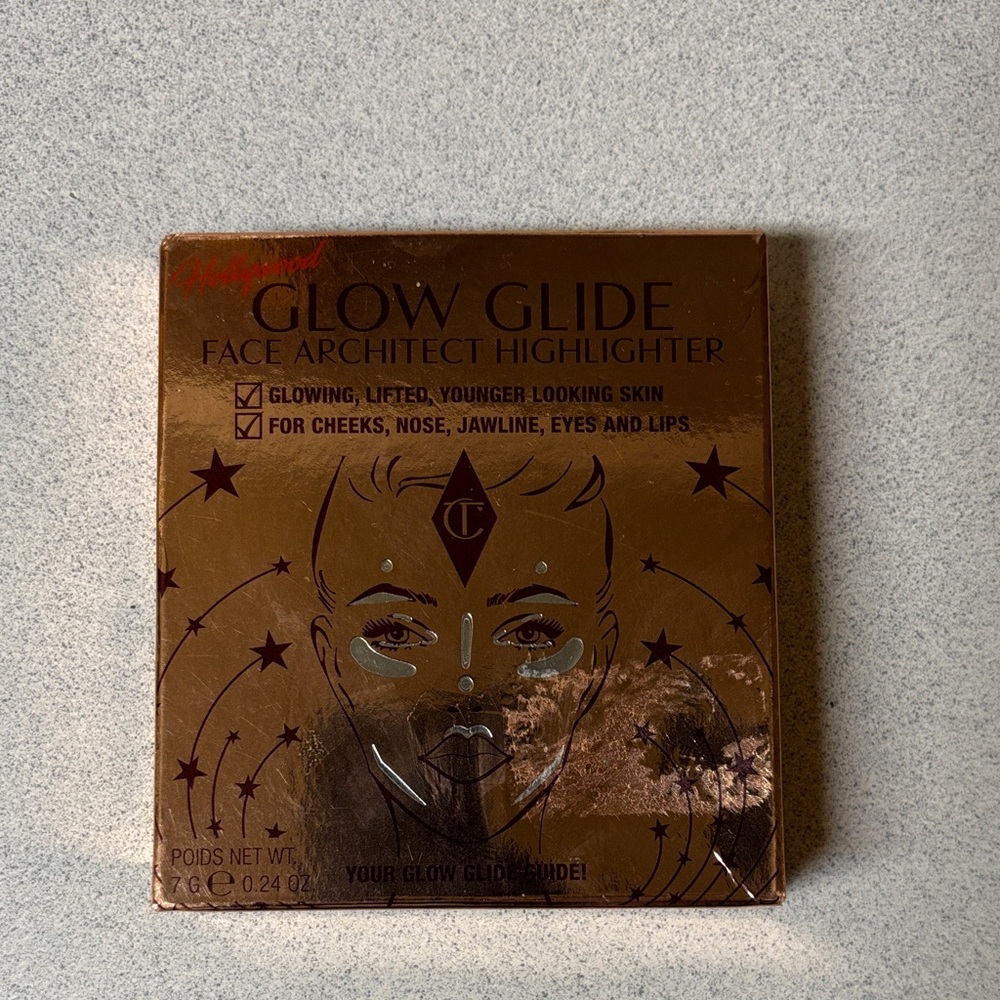 BNIB Charlotte Tilbury Glow Glide Face Architect Highlighter ROSE GOLD GLOW .24